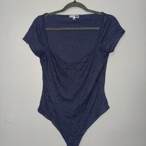 Fashion Nova Blue Fitted Bodysuit